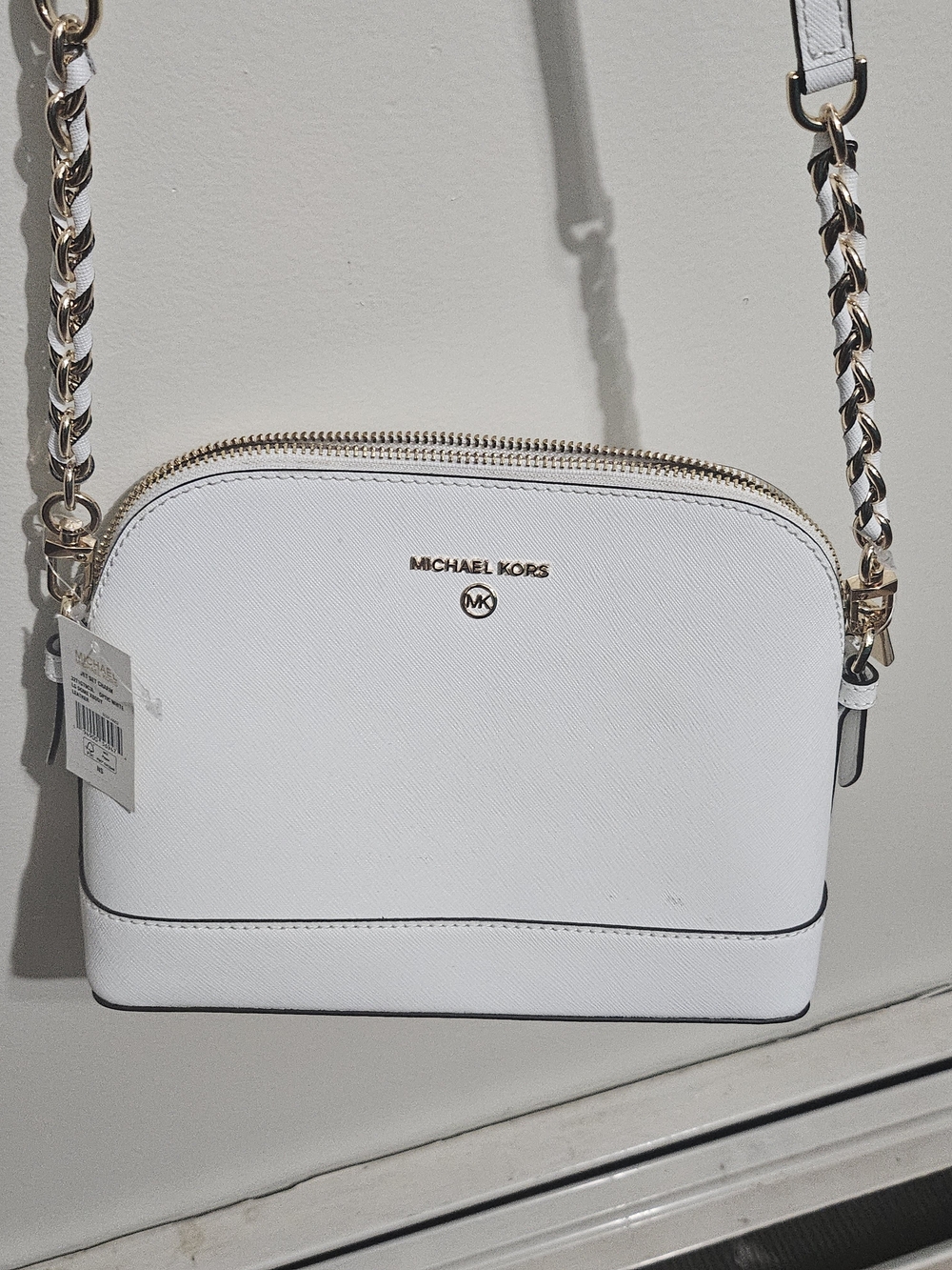 Michael Kors White Saffiano Leather Crossbody